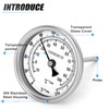 MEANLIN MEASURE 1/2" NPT Bimetal Thermometer, 3.3" Dial, 4.4" Stainless