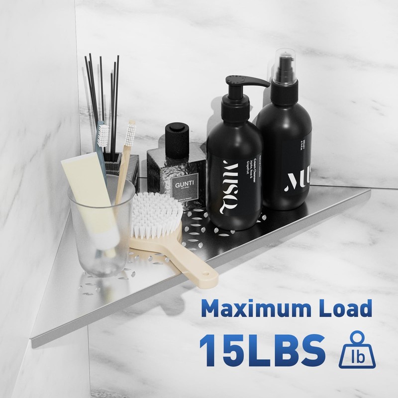 lives 2 Pack Recessed Corner Shower Shelves,10"" Slot Design Shower