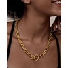 TEN MIRO 18k Gold Plated Chunky Paperclip Chain Necklace Non