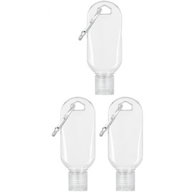 Dwuww 3Pcs Transparent Portable Hot Sauce Keychain Bottles - Mini Ketchup Containers for On-The-Go - Refillable Travel Size Hot Sauce Keychain, 2oz/50ml Bottles, Gravies and Marinades Container