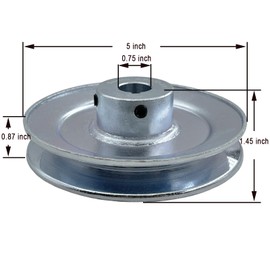 Saelno AB500-3/4 Single Groove Web Sheaves,5 inch Outside Diameter 3/4 inch bore v Belt Pulley,Motor Pulley Steel for A B 5L 4L V-Belts