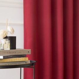 Best Home Fashion Thermal Insulated Blackout Curtains - Back Tab/ Rod Pocket - Cardinal Red - 52"W x 72"L - (Set of 2 Panels)