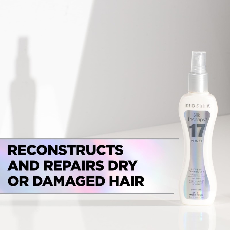 BioSilk Silk Therapy Miracle 17 Leave-In Conditioner, Reconstructs & Repairs