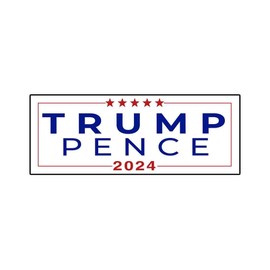 Trump Pence 2024 Bumper Sticker Decal (3.37" x 9") | Peel & Stick | Political, Stickers, Politics, Republican, Trump, MAGA, American, Pence