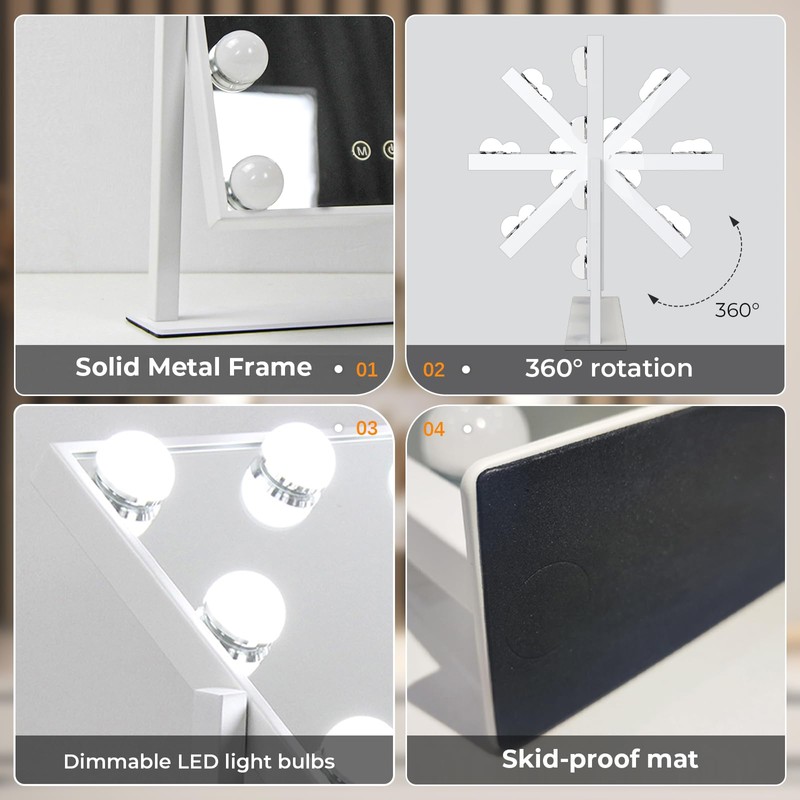 ZL ZELing Vanity Mirror with Lights,Makeup Mirror with Lights,Light up