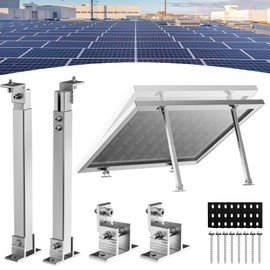 WOEFSTE 1 Set Adjustable Solar Panel Tilt Mount Brackets Aluminum Alloy Mounting Bracket Stand Systems Support 50W 70W 100W 150W 200W 300W 400W Panels for Roof/Boat/Flat Surface
