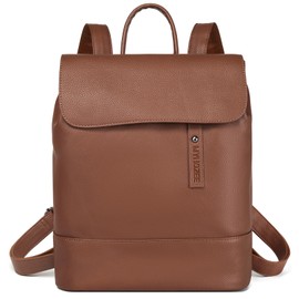 Myhozee Women's City Backpack - Elegant Bag, PU Leather, Anti-Theft Daypack with 14 Inch Laptop Compartment, Waterproof School Backpack, for Trips, Travel, Leisure, brown