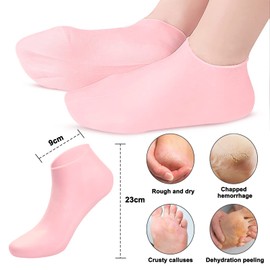 3 Pairs Moisturizing Exfoliating Socks, Reusable SPA Anti-Cracks Protective Socks for Men and Women, Nourishing Foot Skin Care Socks for Dry Cracking Hard Rough Skin (Multicolor)