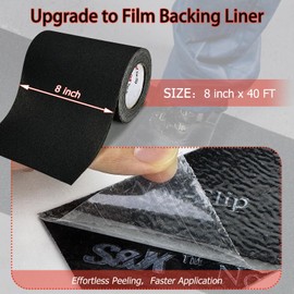 S&X Anti Slip Tape 8 Inch x 40 Ft - Grip Tape for Stairs Waterproof, Non Skid Tape for Steps Outdoor Stair Treads Non-Slip Weather Resistant, Black