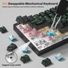 Taiahiro Clear Keyboard Wireless Creamy Mechanical Gaming Keyboard, 100 Keys