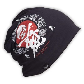 Yakuza Unisex Nippon Skull Beanie Hat, black
