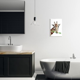 Stupell Industries Giraffe Green Toothbrush Bathroom Wall Plaque Art, Design by Annalisa Latella