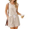 Glamaker Rompers for Women Dressy Striped Casual Sleeveless Cute Summer