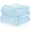WAVVE Fleece Blanket Sofa Throw Light Blue 4ft x 5ft