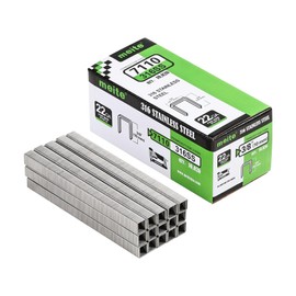meite 22 Gauge 71 Series 316 Stainless Steel Upholstery Staples, 3/8-Inch Crown 3/8-Inch Length Fine Wire Staples Marine Upholstery Staples for Stapler Gun (10,000 Counts)