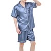 AprBean Satin Silky Men's Pajama Sets Short Sleeve Classic Sleepwear