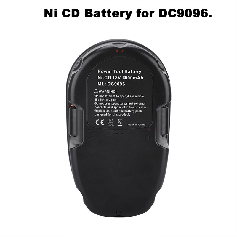 18V 3600mAh/3.6Ah Large Capacity Ni CD Battery for DC9096 with