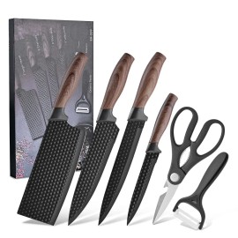 High Quality Professional Kitchen Knives Set Stainless Steel Kitchen Cooking Knife Setcolor: Black