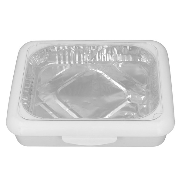 Foil Pan, Dual Design Foil Tray Holder Set with Lid,