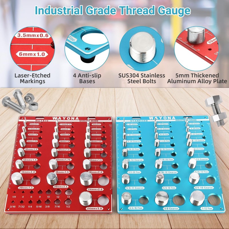 Wayona 66 Nut and Bolt Thread Checker - 27 Standard