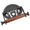 AB Tools StPancras Traditional Toilet Roll Holder Cast Iron Wooden