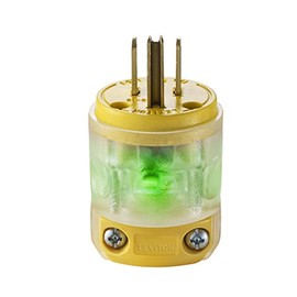 Leviton Grounding Lighted Plug End Replacement, 515PV-LIT