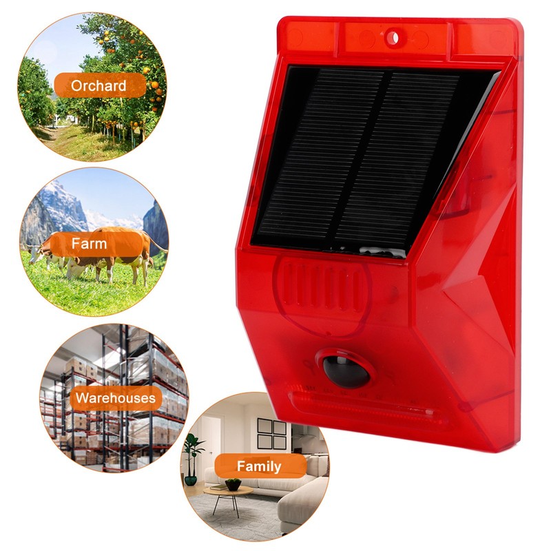 Solar Alarm Solar IP65 Waterproof Solar Alarm Light with Remote