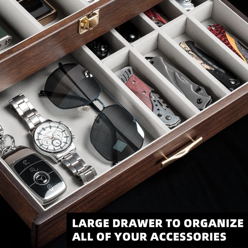 Emfogo Pocket Knife Display Case for Collection of 18-24 Folding