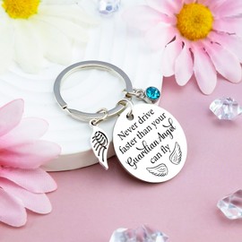 Sweet 16 Gifts for Girls 16th Birthday Gifts for Girls 16 Year Old Girl Birthday Gift Ideas Sweet Sixteen Party Decoration Guardian Angel Keychain Never Drive Faster Than Your Guardian Angel Can Fly