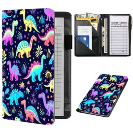 Server Book for Waitress,Server Books for Waitress with Zipper Pocket,Cute Server Book, Waitstaff Organizer Waitress Book with Money Pocket and Zipper Fit Server Apron,Butterfly Elephant