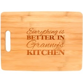 Everything Is Better in Granny's Kitchen Decor Grandma Gift Big Rectangle Bamboo Cutting Board Bamboo