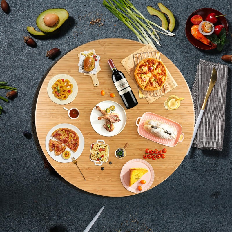 (26 Inch) Bamboo Large Lazy Susan for Dining Table Top