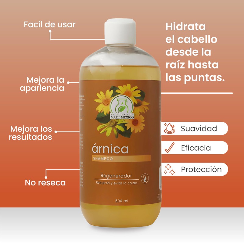 Shampoo Con Extracto De Árnica Regenerador Productos Mart Mexico 500