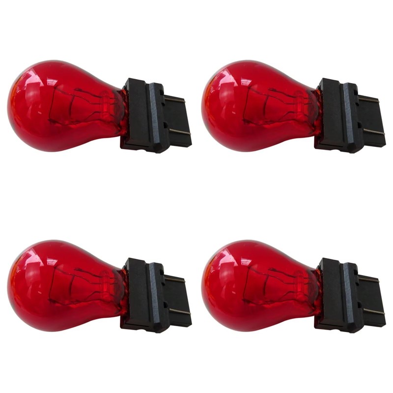 HaeKap 4Pcs 12V 5W 3157 Red Bright Light Bulbs for