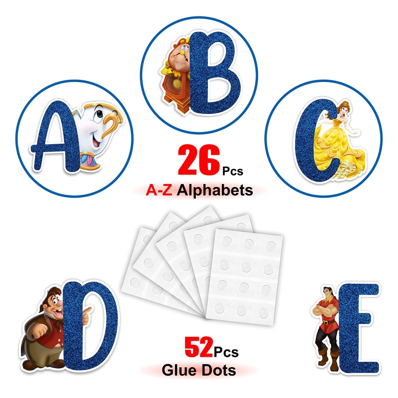 Seyal® Bauty & The Beast A-Z Alphabet Wall Sticker
