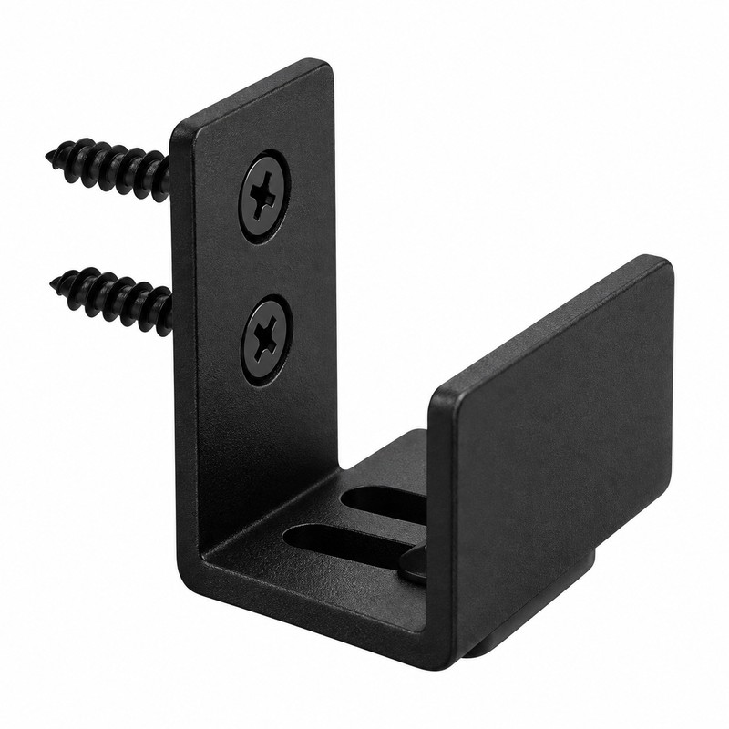 Adjustable Barn Door Guide – Black Stainless Steel Floor and