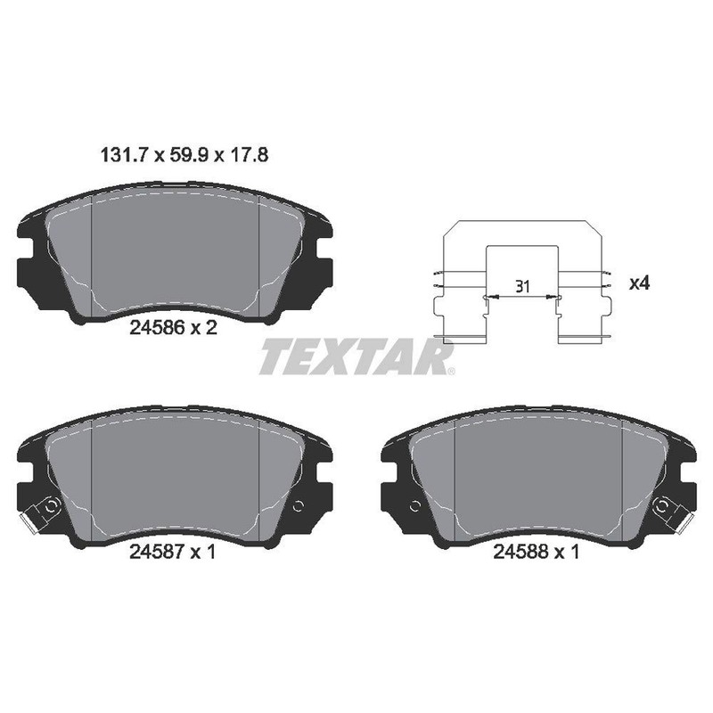 Textar 2458601 Brake Pad Set, disc brake