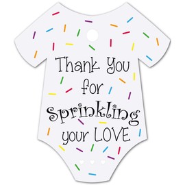 Handra 50pcs Thank You for Sprinkling Your Love Gift Tags, Baby Onesie Gift Tags, Baby Shower Thank You Tags
