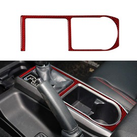 RUIANTE Compatible with Carbon Fiber Center Consoles Gear Shifter Box Frame Panel Cover Interior Trim Accessories for Toyota Tacoma 2016 2017 2018 2019 2020 2021 2022 2023 (Red 1pc)