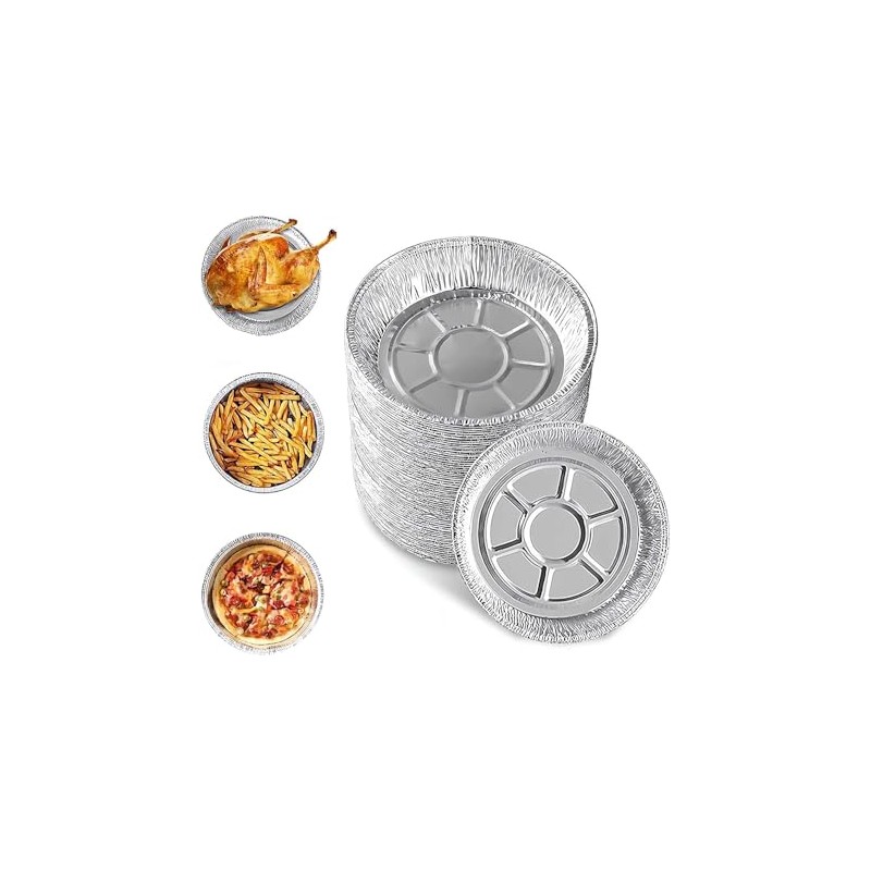 Aluminium Pan 7" (50 Pack) Round Disposable Foil Pans With