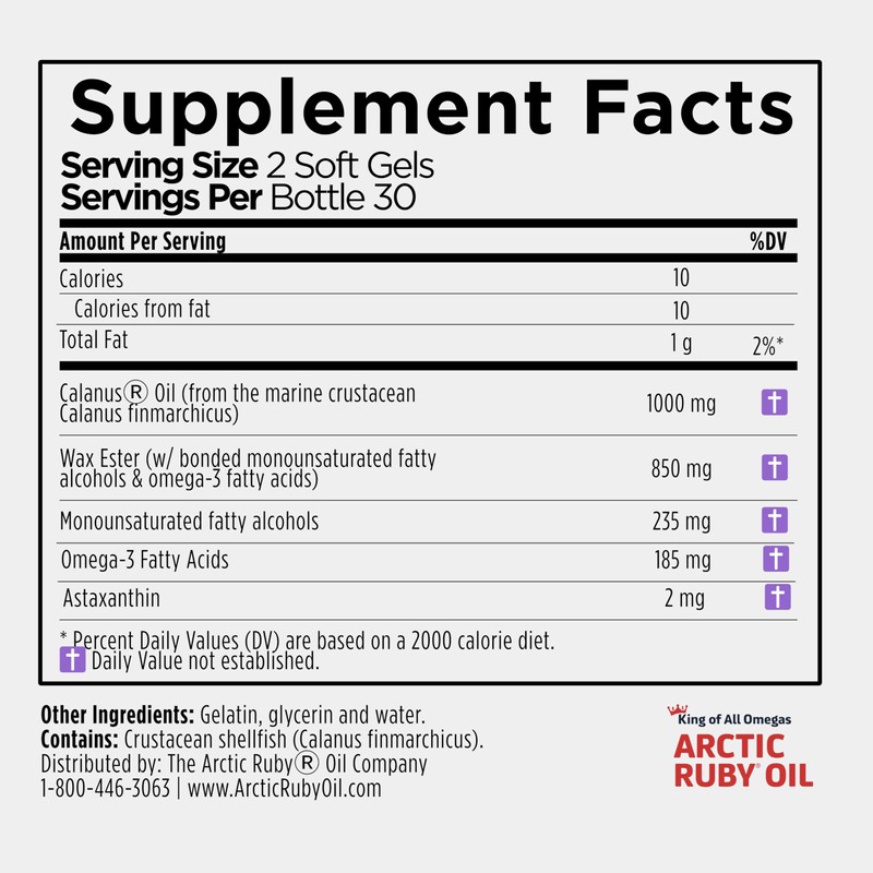 Arctic Ruby Oil 1000mg Omega 3 Supplement with EPA DHA