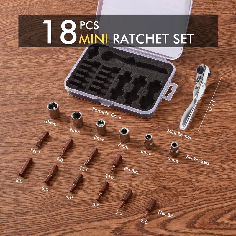COTOUXKER Mini ratchet screwdriver Set, Right Angle Screwdriver set with