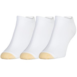 GOLDTOE Women's Ultra Soft Le Grand No Show Socks, 3-Pairs, White, Medium