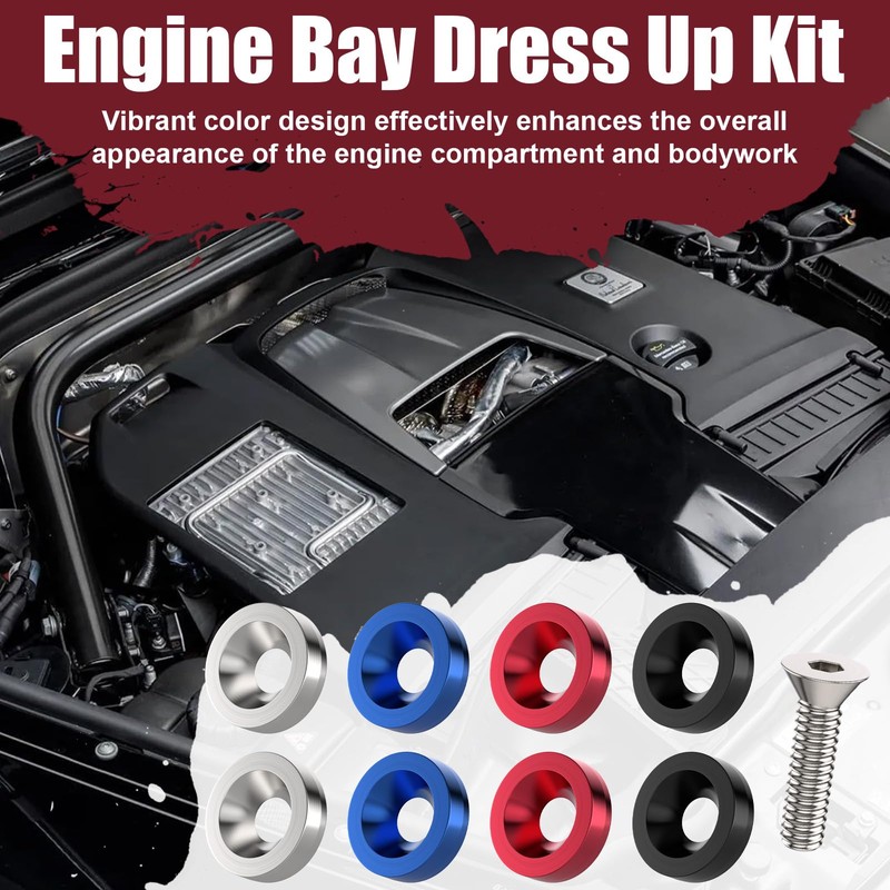 40 PCS Engine Dress Up Kit, CNC Finishing Fender Bumper