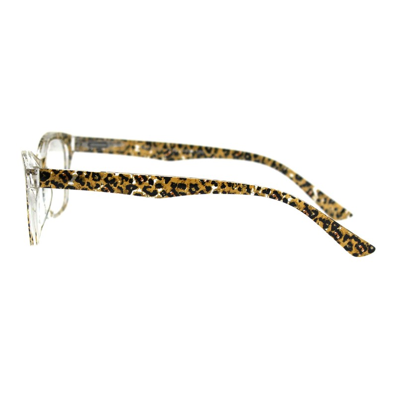 SA106 Womens Rectangular Marble Print Plastic Strength Reading Glasses Leopard