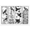GLOBLELAND Crow Bookmark Clear Stamps Branch Skeleton Bookmark Silicone Stamp