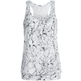 Miusey Yoga Clothes for Women Racerback Workout Tanks Scoop Neck Sleeveless Shirt Loose Fit Banded Bottom Casual Athletic Summer Clothing Marble X-Large