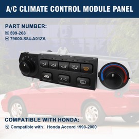 79600-S84-A01ZA HVAC Climate Control Module Heater AC Panel Switch Compatible with Honda Accord 1998-2000, Replaces 599-268 (Fit w/Manual Air Conditioning Controls Model Only)
