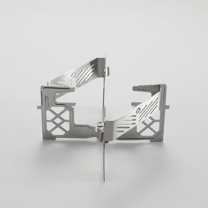 Camping Moon AS-ST+GT-3-DFP Alcohol Burner, Multi-cross Trivet, Stainless Steel Trivet,
