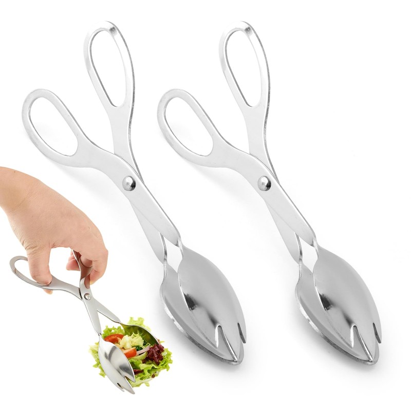 2 Pack Salad Tongs Food Grade 7.87 Inch Scissor Tongs